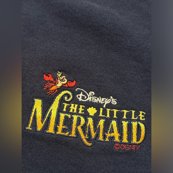 Vintage Men’s Disney’s Little Mermaid Sebastian Logo Blue Fleece Sweatshirt- XL - Picture 3 of 8